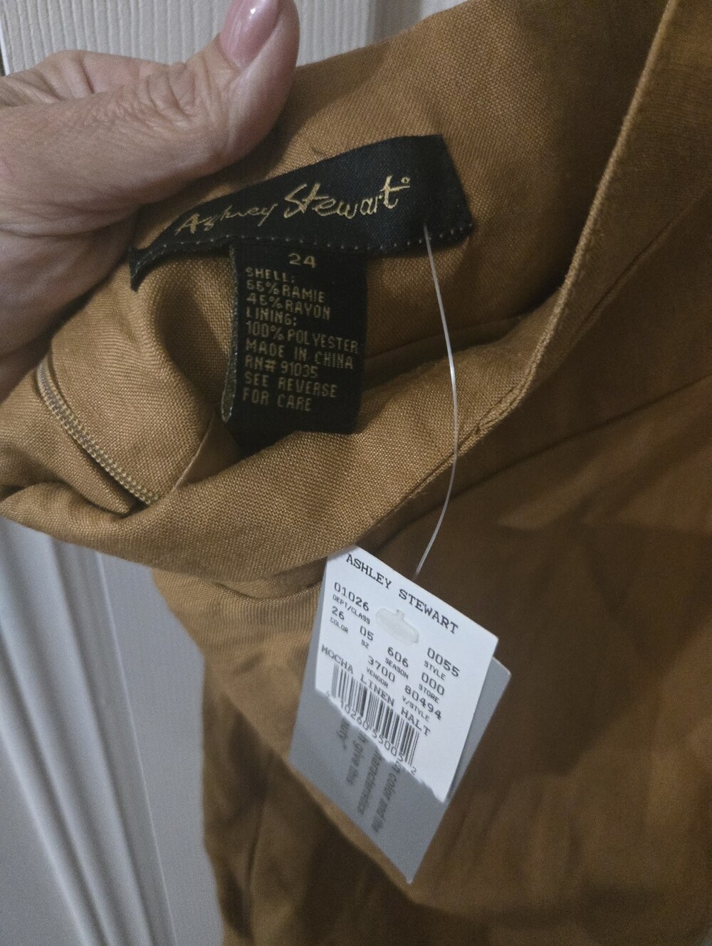 Nwt Sz 24 Linen Blend Halter Dresd - Picture 3 of 5